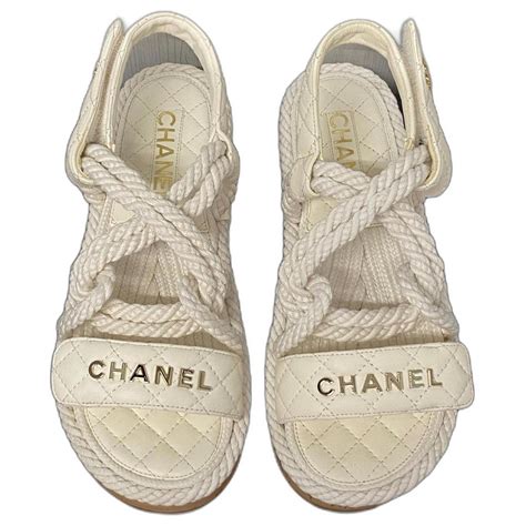 sandale blanche chanel|chanel sandals canada.